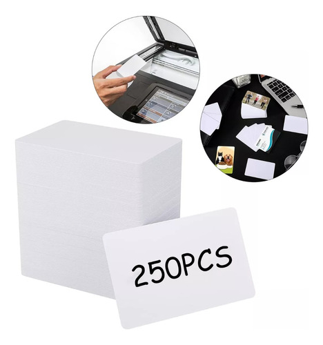 Tarjetas Credenciales Blanca Pvc Para Sublimacion 250 Pcs