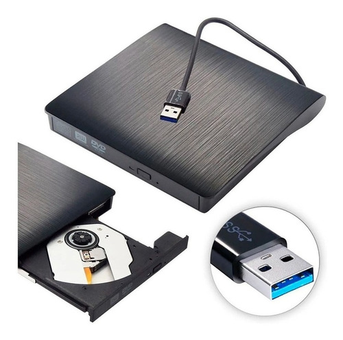 Gravador Dvd Cd Externo Portátil Notebook Pc 5gbps Usb 3.0