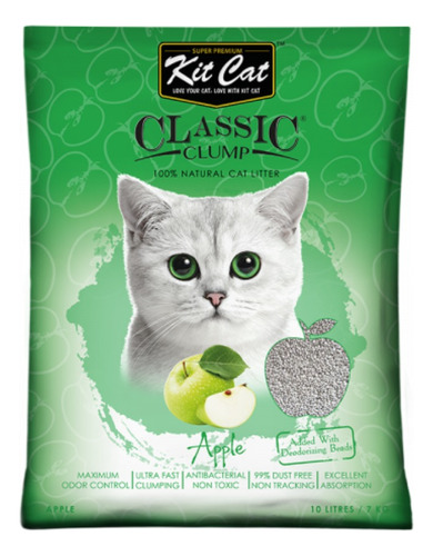 Arena Para Gatos Kit Cat Classic Clump - Aroma Manzana 20 Kg