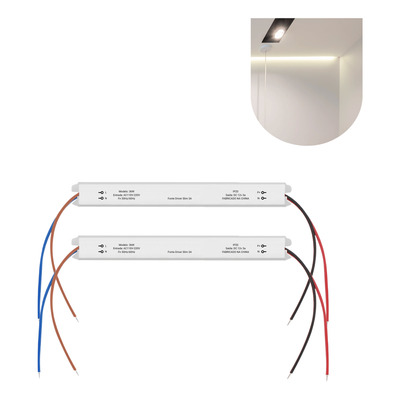 Kit 2 Fonte Slim Driver Para Perfil Fita De Led 12v 3a 36w