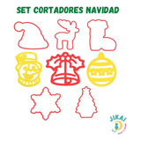 Set 8 Cortadores De Galletas Navidad 7 Cm