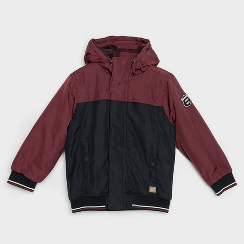 Campera Abrigo Con Capucha Bordo Con Azul Nene Juvenil 