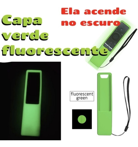 Capa Controle Samsung 4k Curvo Neon Ilumina Escuro Silicone