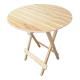 Mesa Plegable De Madera Redonda 