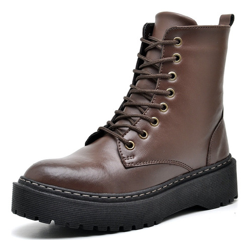 Bota Coturno Tratorado Ziper Preto Fosco Original Dubuy