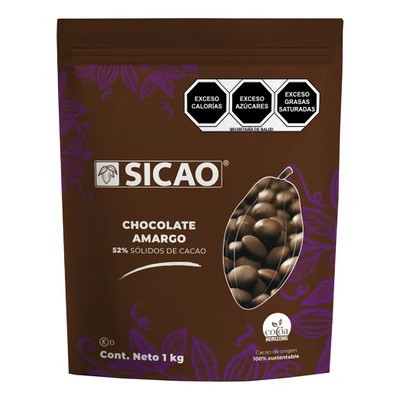 Chocolate Semiamargo Sicao 52% Cacao 1 Kg Botón Barry Callebaut | Meses sin interés