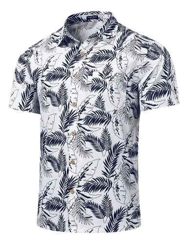 Camisa Hawaiana Algodón Manga Corta Casual Hombre Caseykevin