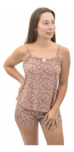 Pijama De Verão Malha Fria Curto Short E Blusa De Alcinha