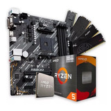 Kit De Actualización De Placa Madre Amd Ryzen 5 5600g A520m Sin Memoria, Color Negro