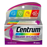 Centrum Silver Women +50 Años 30 Tabletas - Defensas Y Colágeno Para Mujeres