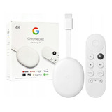 Google Chromecast 4 Control De Voz 4k 8gb En Caja Con Fuente