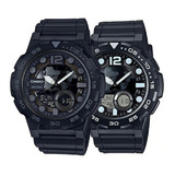 Reloj Casio Aeq-100w-1bvdf Cuarzo Hombre Color De La Correa Negro