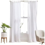 Juego Cortinas Voile 2 Paños 150 X 210 C/u Lista Para Colgar