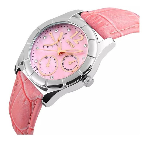 Reloj Dama Mujer Elegante Cuero Genuino Cuarzo Skmei 6911