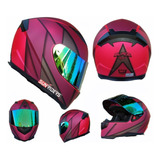 Casco Biker De Mujer Kov Blade Rosa Certificado Integral