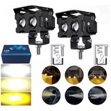 Par Luces Led Auxiliares Faros De Lupa Para Auto Moto 120w