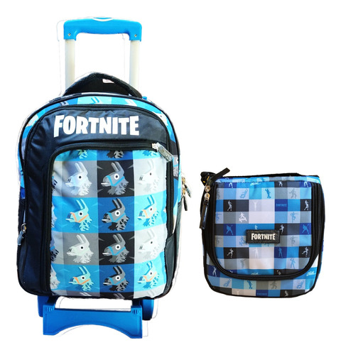 Kit Mochila Con Carro Y Lonchera Escolar Piñata Fortnite Ruz