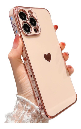 Funda Para iPhone Modelos Corazon Protección Cámara