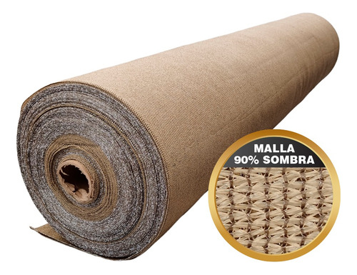 Malla Sombra Raschel 90% Por Rollo 2x25m Beige