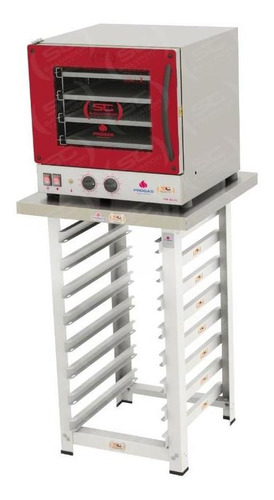 Forno Turbo Prp-004 220v Vermelho + Bancada Mes-004 - Progás