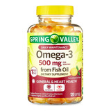 Omega 3 Fish Oil 500mg Spring Valley 120 Cápsulas -imp - Eua