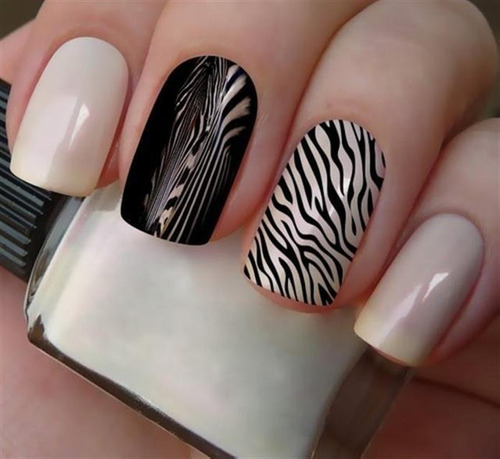 06 Cartelas De Adesivos Para Unhas - Zebra E Onça Branca 