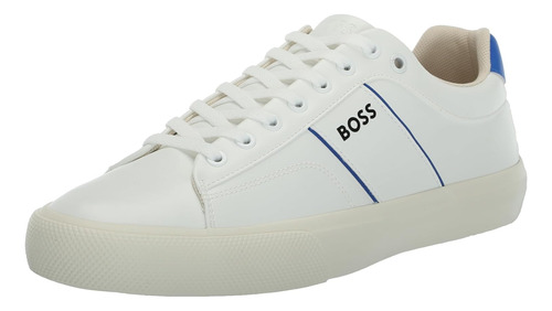 Tenis Hugo Boss  Men's Aiden Logo Block Leather Blue B0c8b