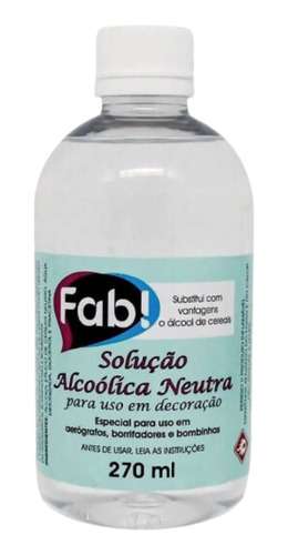 Solução Alcoólica Neutra 270ml - Fab!