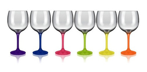 Taça Gran Vinho Haste Colorida Neon 615ml Várias Cores