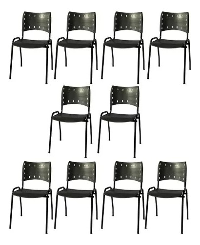 Kit 10 Cadeiras Iso Fixa Escritorio, Escola, Igreja, Cozinha