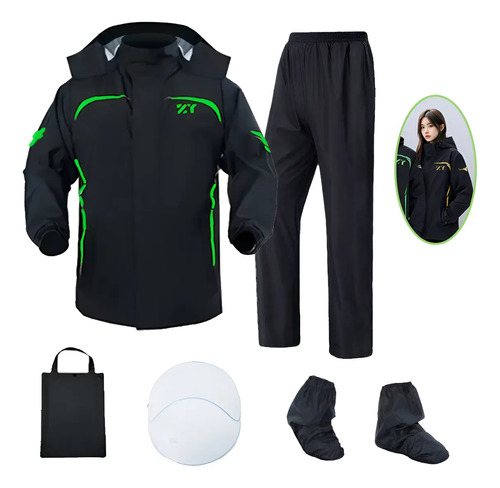 Impermeable Motociclista Reflejante Para Lluvia Con Capucha | Envío gratis