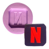 Ab716 Molde De Silicone Netflix Logo Para Confeitar