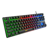 Teclado Gaming Gk-10 Usb Con Retroiluminación Colorida, 87 T