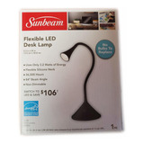 Lámpara De Escritorio Led Flexible Black Sunbeam - Sin Bom.