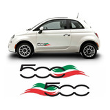 Kit Adesivo Emblema Porta Fiat 500 Italia  