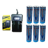 Baterias 18650 6 Unidades +carregador Duplo 3,7/4,2v 8800mah