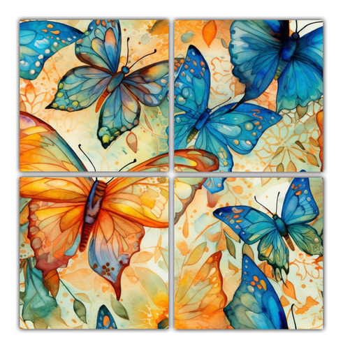 40x40cm Cuadros Abstractos Con Mariposas Pintadas Al Agua