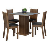 Juego Comedor Mesa Tapa Madera 4 Sillas Samara Madesa M/g/n