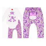 Conjunto  Kyly Bebê Body Calça Saruel Inverno Feminino P M G