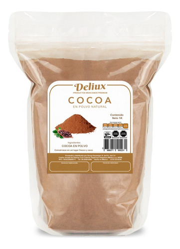 Cacao En Polvo Cocoa 100% Natural 1k Delicioso