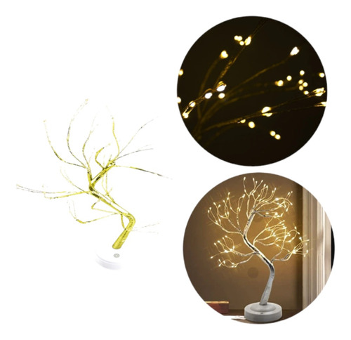 Arbol Bonsai Alambre Maceta Luz Led Colores Usb/pila Deco