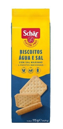 Kit Com 3 Snackers Biscoito Água E Sal Sem Gluten 115g Schar