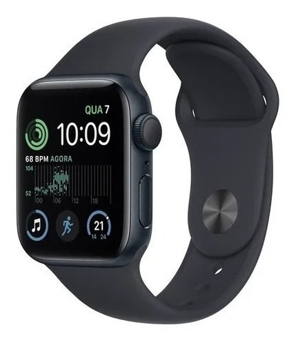 Apple Watch Se2  Gps + Cellular - 44 Mm - Preto Cor Da Caixa Meia-noite Cor Da Pulseira Meia-noite/padrão