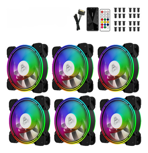 Pack 6 Pc Case Fans/ventiladores 120mm Argb Alseye Halo 4.0