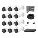 Kit 12 Camaras 5mp Dvr 16 Ch Wizsense Dahua Balun Cctv P2p