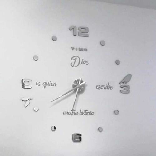 Relojes De Pared 3d Con Frase En Vinilo Tamaño Mini