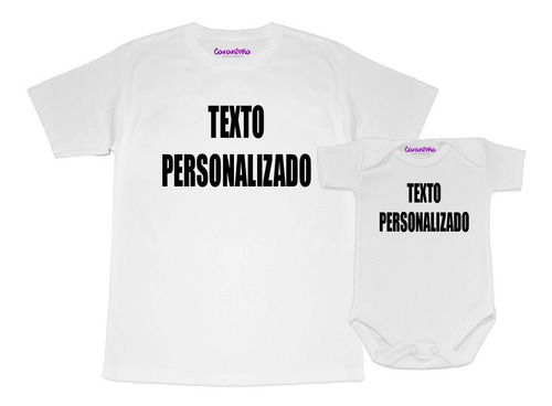 Playera Y Pañalero Con Texto Personalizado