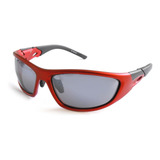 Lentes Deportivos Wallis Armazón Rojo/negro Mica Humo Espejo