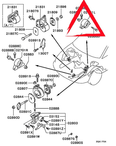 Base Trasera De Motor Mitsubishi Space Wagon 1.8 Carburada Foto 3