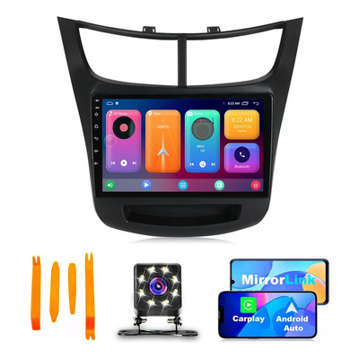CARLAM Estéreo de Pantalla 9 Pulgadas Carplay Android Auto Mirrorlink GPS Para Chevrolet Aveo 2018-2020 Receptor Bluetooth USB 2 DIN Esterio Carro Stereo Autoestereo con Cámara | Envío gratis